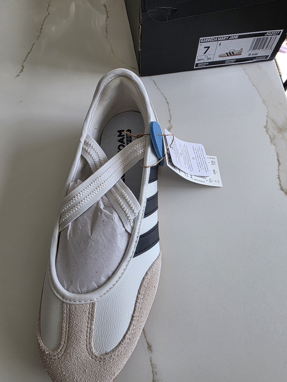 adidas Barreda Mary Jane Sneakers - White / Black / Gum - Picture 2 of 3